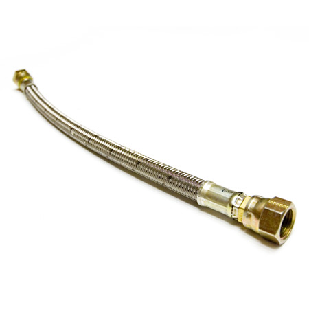 Steel braided Hose, -6 AN, for coolant or oil use, 24 inches long